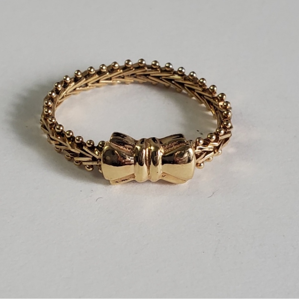 14K Gold Bow Flexible Ring